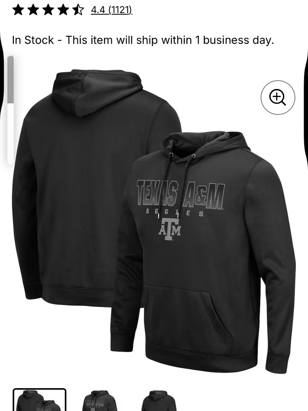 Colosseum Black Men's Pullover Hoodie